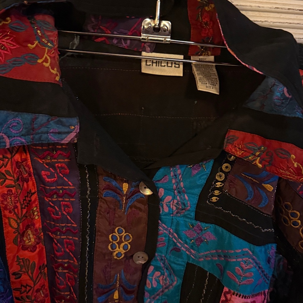 Chico's Multicolor Patchwork Top - image 2